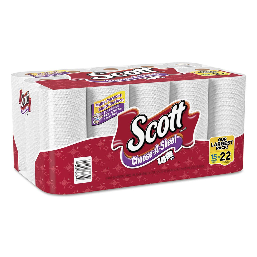 Scott Choose-A-Sheet Paper Towels - Mega Rolls - 1 Ply - 11 x 6 - 102  Sheets/Roll - White - Perforated, Absorbent - For Hand - 24 / Carton -  Advanced Safety Supply, PPE, Safety Training, Workwear, MRO Supplies