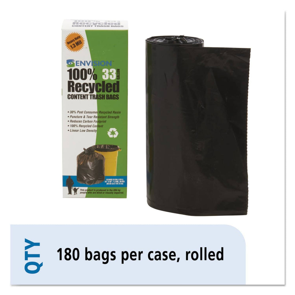 Stout Recycled Content Trash Bags, Brown