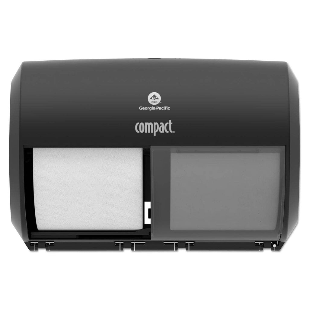 Georgia Pacific Compact Coreless Side-By-Side 2-Roll Tissue Dispenser, 11.5  X 7.625 X 8, Black - GPC56784A