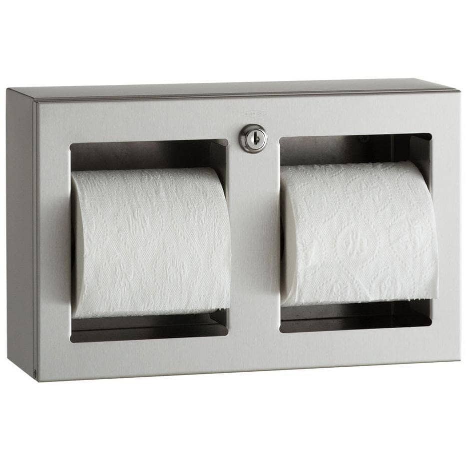 Bobrick B-540.MBLK - Surface-Mounted Toilet Tissue Dispenser & Utility Shelf, Matte Black