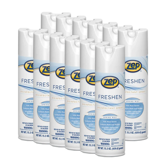 Zep Freshen Disinfectant Spray, Kills COVID-19 Virus, 15.5 Oz, 12/Case,  ZPP1050017