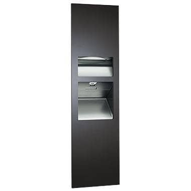 Recessed counter top hand towel dispenser in stainless steel