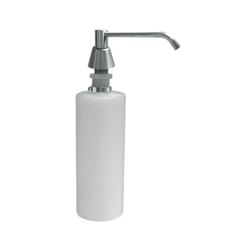 ASI 0332-CD Commercial Liquid Soap Dispenser, Countertop Mounted, Manual-Push, Stainless Steel - 6" Spout Length
