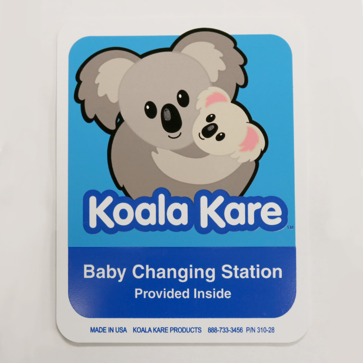 Koala Kare 310-28 Label, Logo Door Plaque