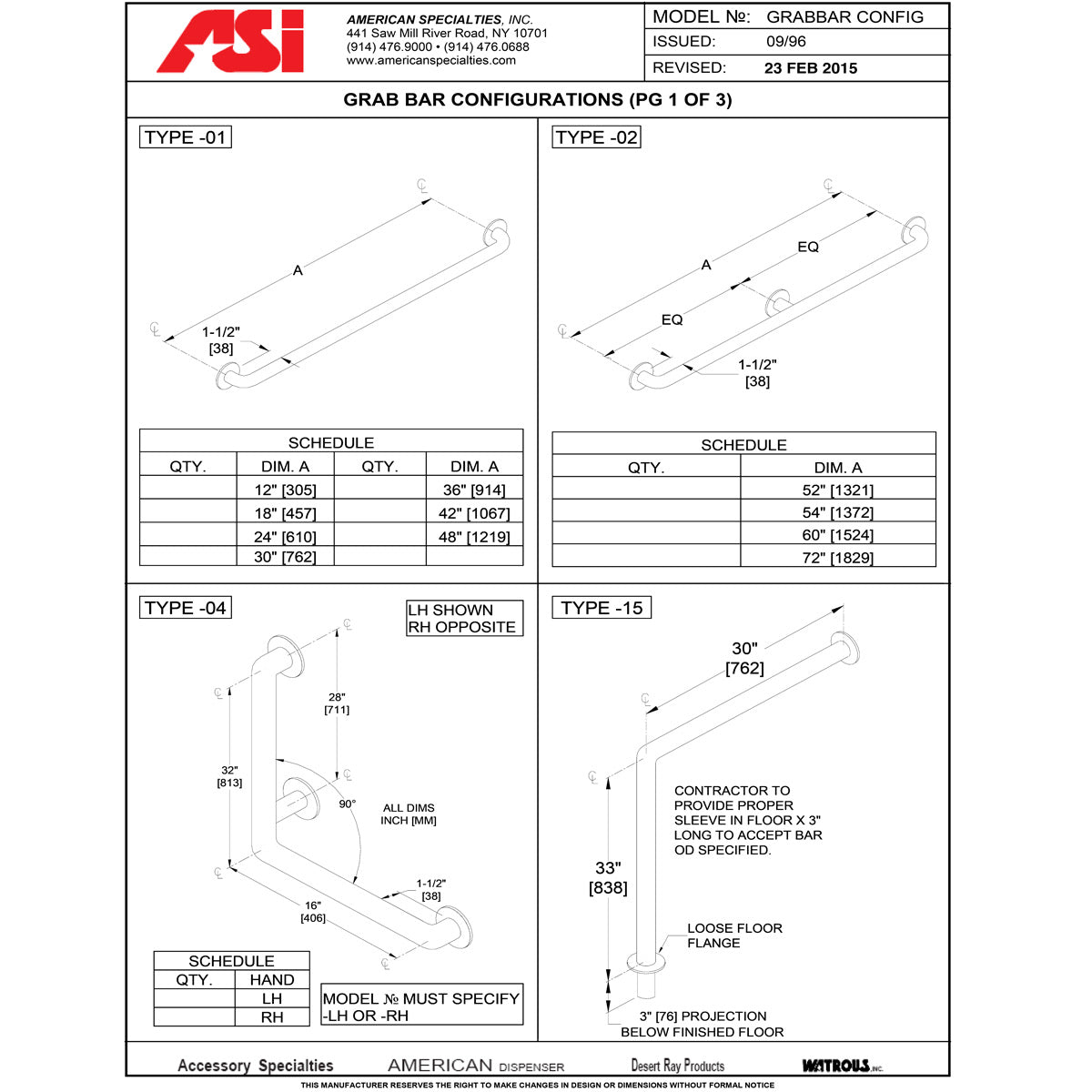 ASI 3701-42 (42 x 1.25) Commercial Grab Bar, 1-1/4