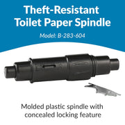 Bobrick 283-604 Commercial Toilet Paper Theft-Resistant Spindle, Plastic