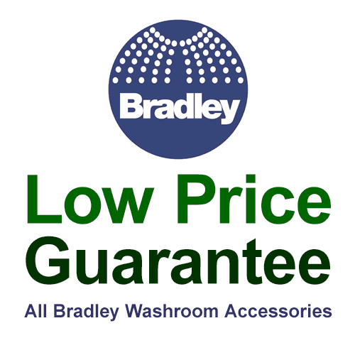 Bradley 3251-00 Commercial Restroom Waste Receptacle, 12 Gallon, Recessed-Mounted, 12-1/2" W x 26-1/2" H, 4" D, Stainless Steel