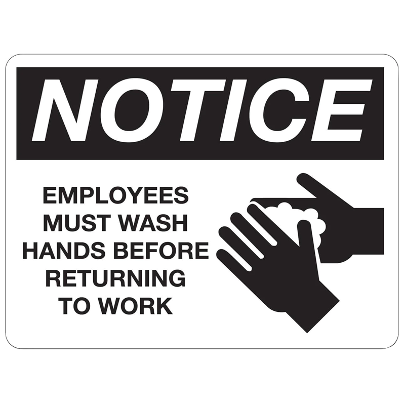 Palmer Fixture Wash Hands sign in Vinyl-BK, IS8001-16