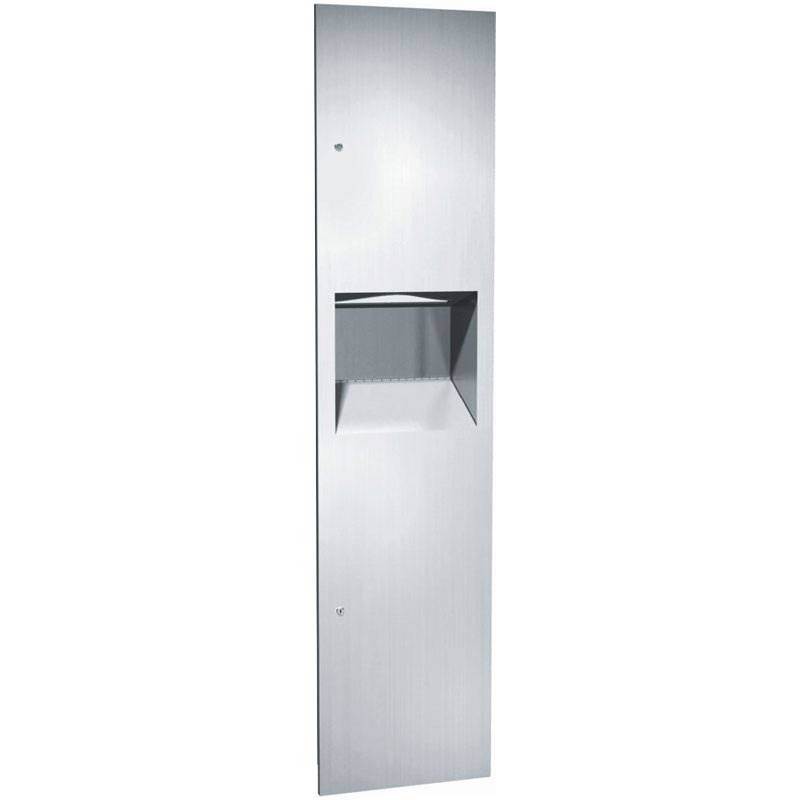 ASI 64676 Combination Commercial Paper Towel Dispenser/Waste Receptacle, Recessed-Mounted, Stainless Steel