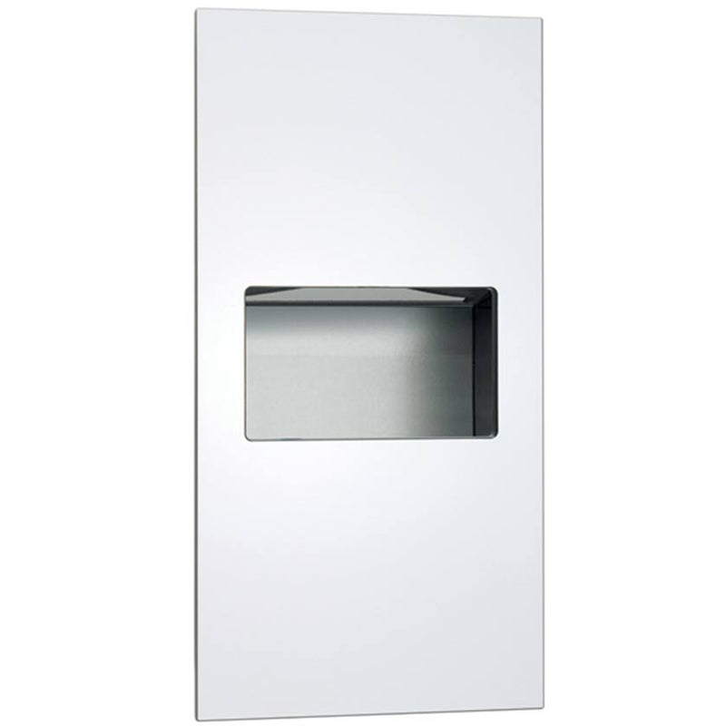 ASI 64623-00 Piatto Recessed Paper Towel Dispenser and Waste Receptacle, White Phenolic Door, 14-1/4" x 28" x 4-9/16"