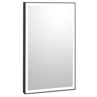 Bobrick B-167 2436.MBLK Matte Black Rectangular Backlit LED Mirror (Outer Etched) Matte Black Frame 24