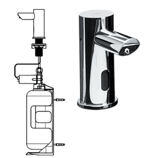 ASI 10-0391-6-1A EZ-Fill Individual Counter Mount Liquid Soap Dispenser, 1 Liter, Remote Operated, 6 Pack - 2.25