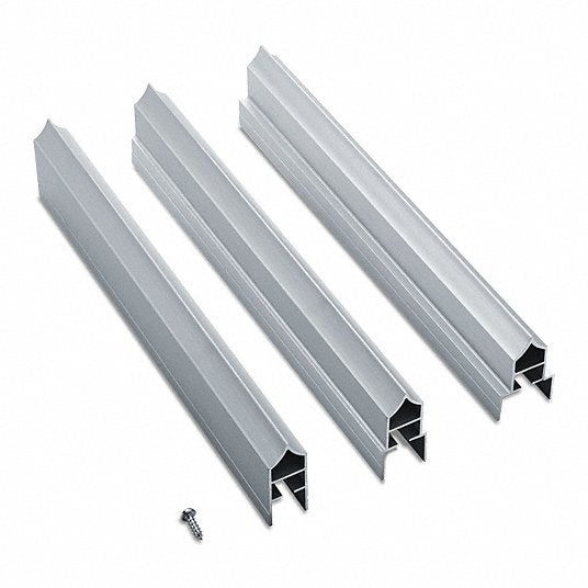 ASI Global 40-8450981 - Toilet Partition Headrail For Phenolic-98", Aluminum, Includes 40-8448100 HR Mounting Kit Bathroom Stall Hardware - Headrail