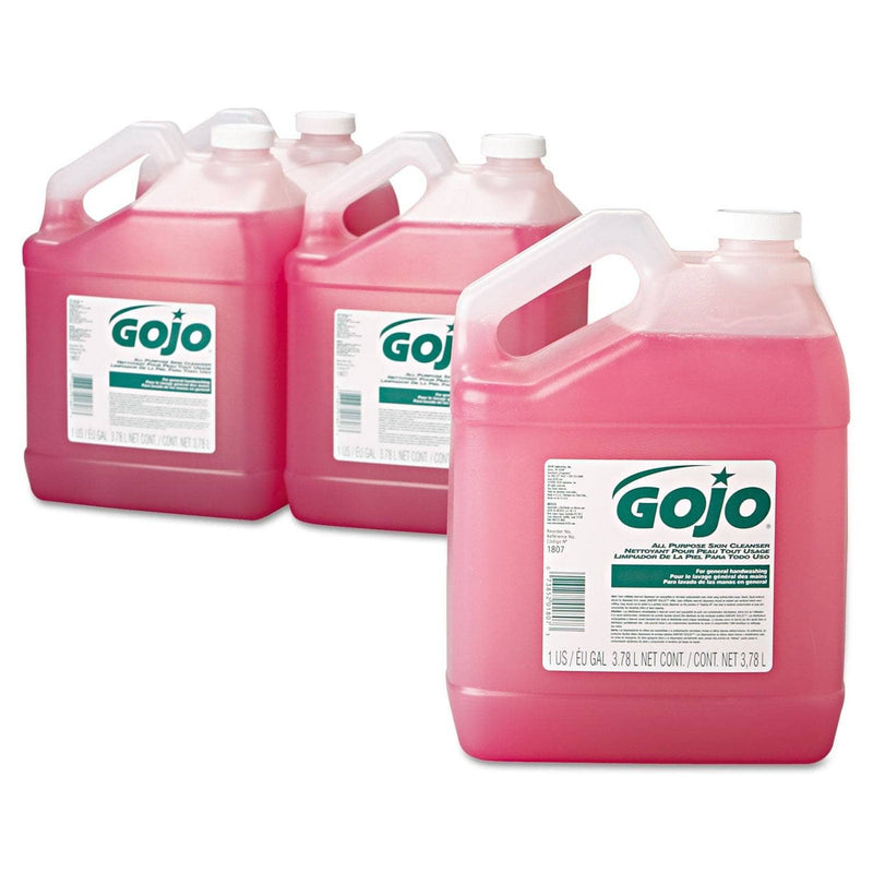 Gojo Bulk Pour All-Purpose Pink Lotion Soap, Floral, 1Gal Bottle, 4/Carton - GOJ180704 - TotalRestroom.com