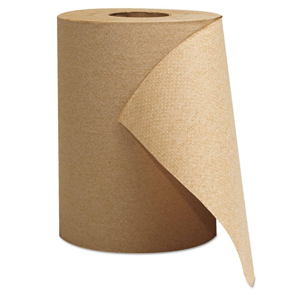 Gen Hardwound Roll Towels, 1-Ply, 8 x 300 ft, Brown, 12 Rolls/Carton