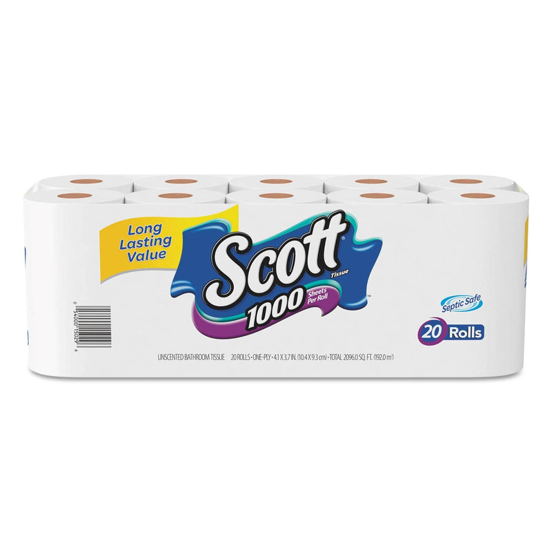 Scott 1000 Toilet Paper, 1 Roll, 1,000 Sheets per Roll