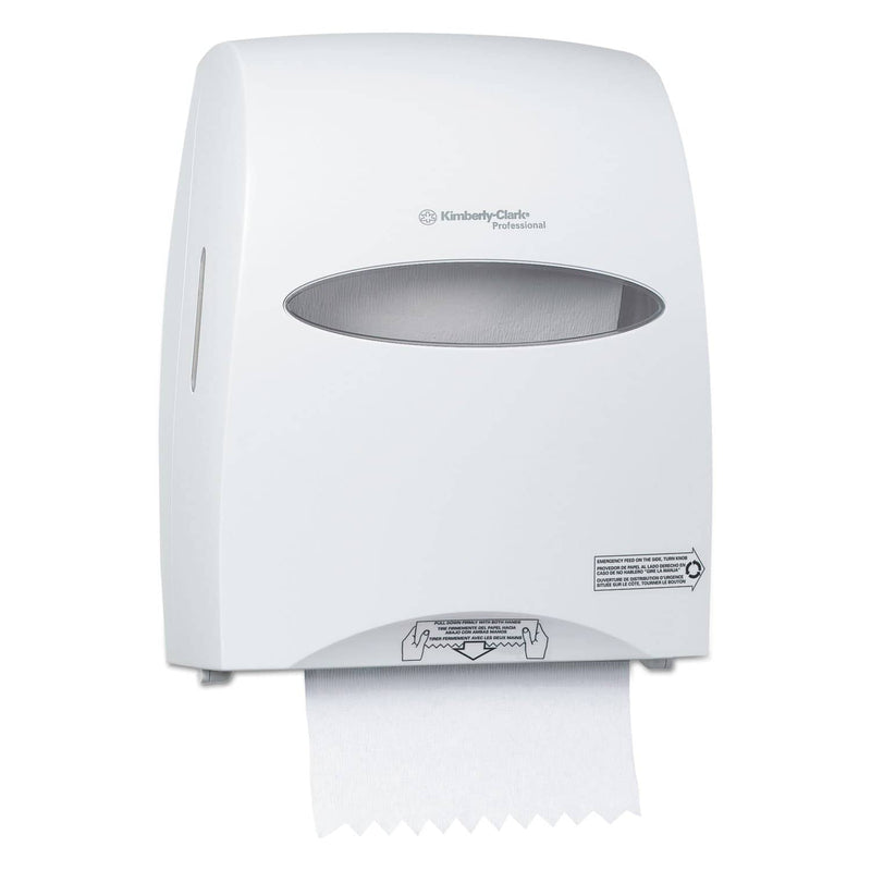 Kimberly-Clark Sanitouch Hard Roll Towel Dispenser, 12 63/100W X 10 1/5D X 16 13/100H, White - KCC09995 - TotalRestroom.com