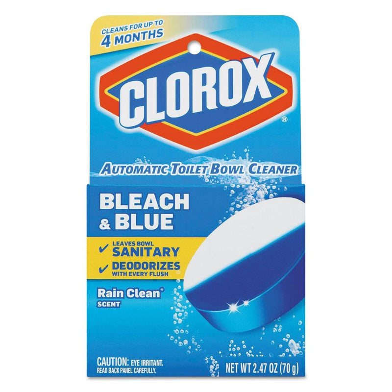 Clorox Bleach & Blue Automatic Toilet Bowl Cleaner, Rain Clean, 2.47Oz Tablet, 12/Ct - CLO30176CT - TotalRestroom.com