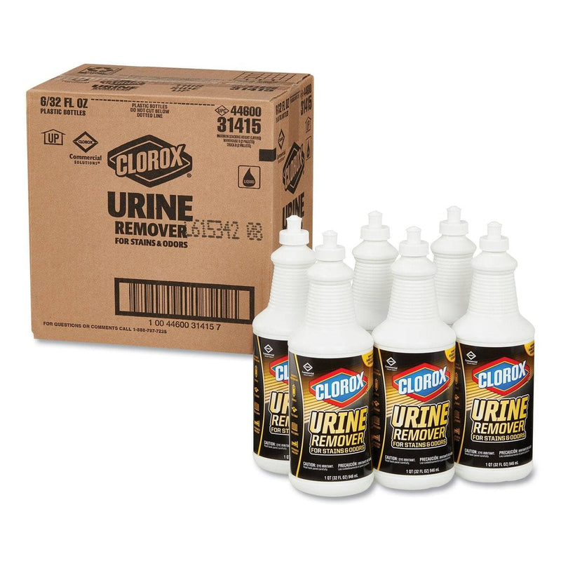 Clorox Urine Remover For Stains And Odors, 32 Oz Pull Top Bottle, 6/Carton - CLO31415 - TotalRestroom.com