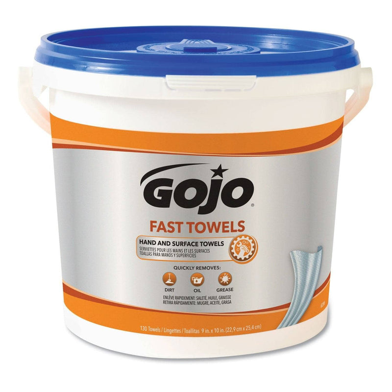 Gojo Fast Towels Hand Cleaning Towels, 9 X 10, Blue, 225/Bucket, 2 Buckets/Carton - GOJ629902CT - TotalRestroom.com