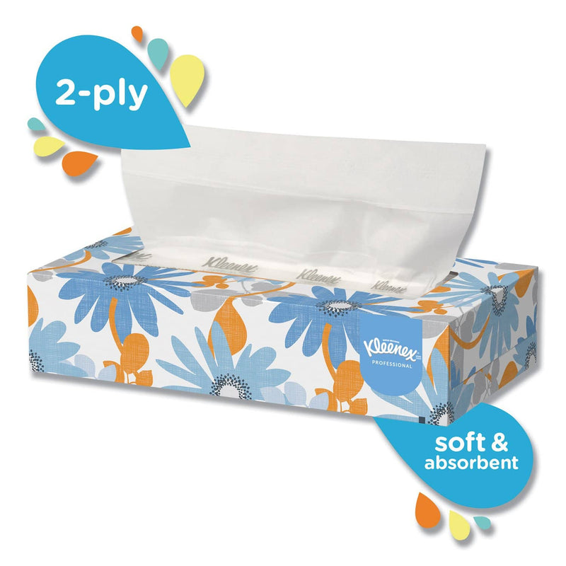 Kleenex White Facial Tissue, 2-Ply, 100 Sheets/Box, 5 Boxes/Pack, 6 Packs/Carton - KCC21005 - TotalRestroom.com