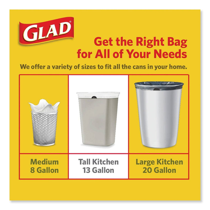 Glad 13 Gallon Trash Can  Plastic Kitchen Waste Bin with Odor