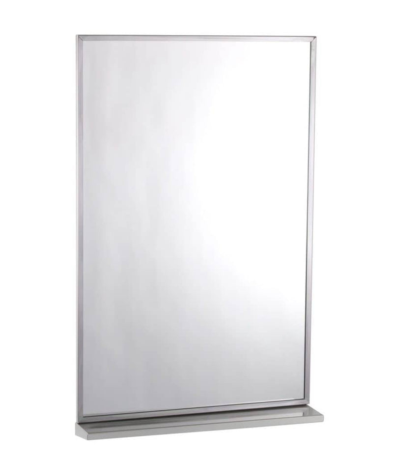 Bobrick B-166 2436 Channel-Framed Mirror/Shelf Combination 24x36