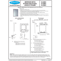 Bobrick B-2908 1830 Tempered Glass Welded-Frame Mirror 18x30