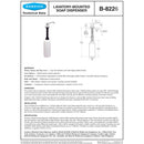 Bobrick B-8226 Commercial Liquid Soap Dispenser, Countertop Mounted, Manual-Push, Stainless Steel - 6