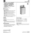 Bradley 334-10 Commercial Restroom Sanitary Waste Bin, 18 Gallon, Semi-Recessed-Mounted, 17-1/8" W x 30-5/8" H, 12-3/4" D, Stainless Steel