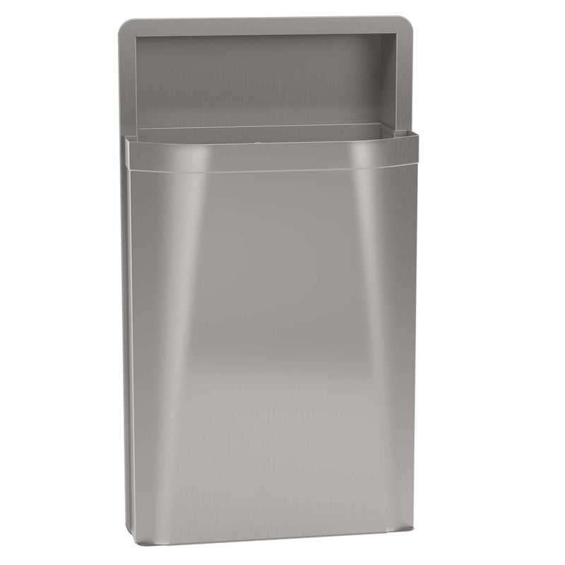 Bradley 3A05 Commercial Restroom Sanitary Waste Bin, 12 Gallon, Recessed-Mounted, Stainless Steel - TotalRestroom.com