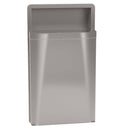 Bradley 3A05-10 Commercial Restroom Sanitary Waste Bin, 12 Gallon, Semi-Recessed-Mounted, 17-1/8" W x 30-5/8" H, 8-11/16" D, Stainless Steel - TotalRestroom.com