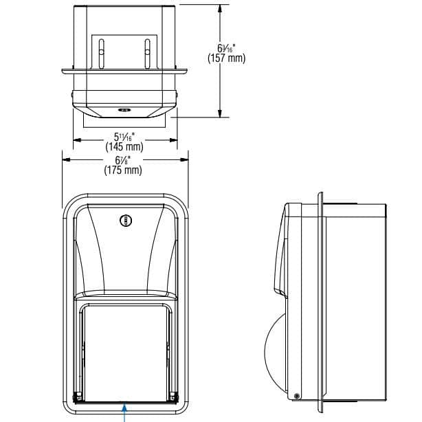 Bradley 5A00 Commercial Toilet Paper Dispenser, Recessed-Mounted, Stainless Steel w/ Satin Finish - TotalRestroom.com