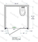 Bradley BWADA Toilet Partition, 1 ADA Between Wall Compartment, 60" W x 61-1/4" D, Power Coated Metal - TotalRestroom.com