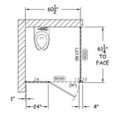 Bradley ICADA Toilet Partition, 1 ADA In Corner Compartments, 60" W x 61-1/4"D, Metal - TotalRestroom.com