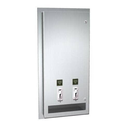 ASI 0864-50 Commercial Restroom Sanitary Napkin/ Tampon Dispenser, 50 Cents, Surface-Mounted, Stainless Steel - TotalRestroom.com