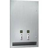 ASI 64684-50 Commercial Restroom Sanitary Napkin/ Tampon Dispenser, 50 Cents, Recessed-Mounted, Stainless Steel - TotalRestroom.com