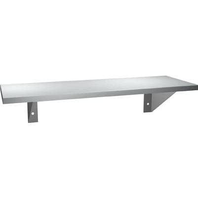 ASI 0692-836 Commercial Shelf w/ Backsplash, 8" D x 36" L, Stainless Steel w/ Satin Finish - TotalRestroom.com