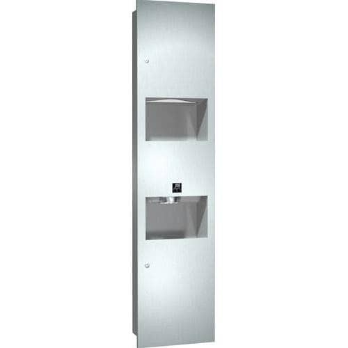 ASI 64673-2 Commercial Paper Towel Dispenser/Hand Dryer/Waste Receptacle, Semi-Recessed-Mounted, Stainless Steel - TotalRestroom.com