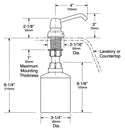 Bobrick B-8221 Commercial Liquid Soap Dispenser, Countertop Mounted, Manual-Push, Stainless Steel - 4