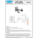 Bobrick B-212 Commercial Clothes & Robe Hook and Bumper, Aluminum