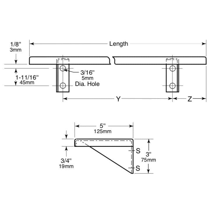 Bobrick B-295x16 Commercial Restroom Shelf, 5"W X 16"L, Stainless Steel ...