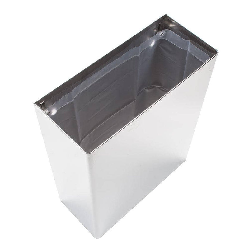Bobrick B-279 Commercial Restroom Trash Can, 6.4 Gallon, Surface-Mounted,  14" W x 18" H, 6" D, Stainless Steel