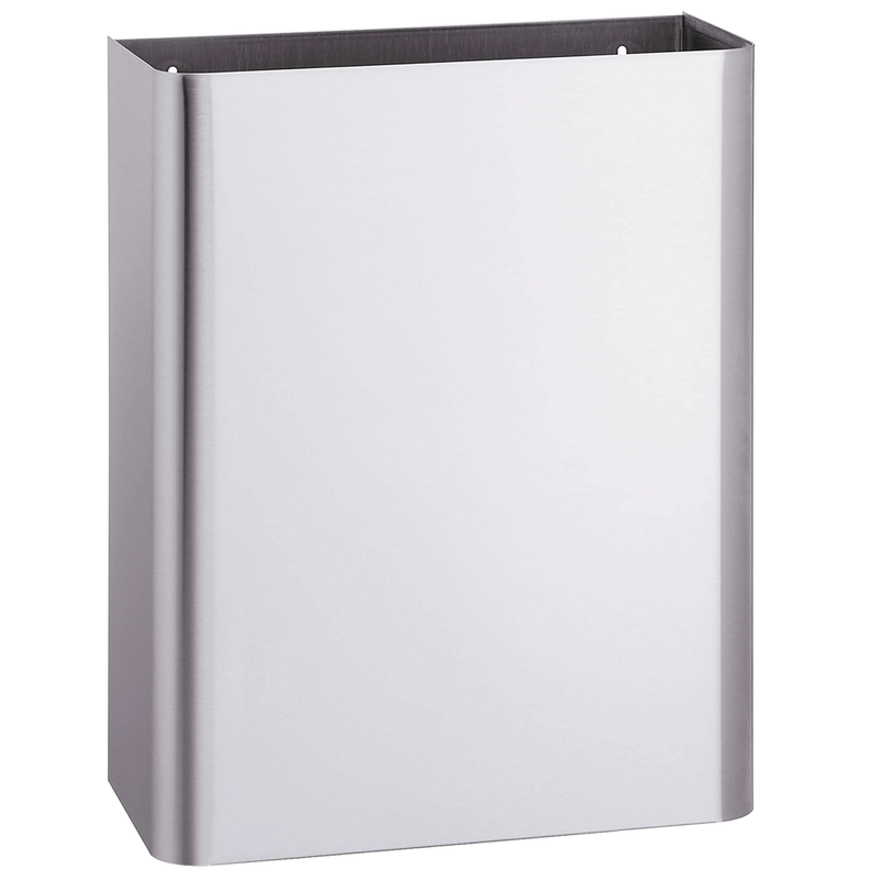 Bradley 356-35 Commercial Restroom Waste Receptacle, 16.5 Gallon, Surface-Mounted, 18" W x 23" H, 9" D, Stainless Steel