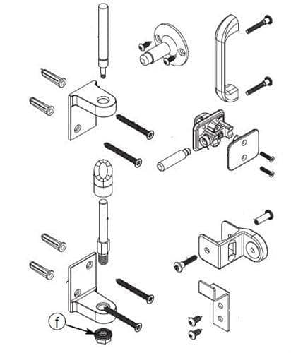 Bradley ZD2-FH Toilet Partition Door Hardware Kit, Flat Hinge for use with Bradley 1" Panels - TotalRestroom.com