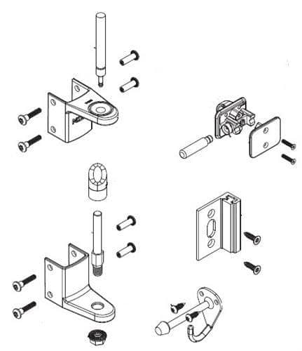 Bradley SD2-FS Toilet Partition Door Hardware Kit, Out-Swing, Steel for Bradley 1" Panels - TotalRestroom.com