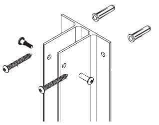 Bradley HDWP-A0057 Toilet Partition Urinal Privacy Screen Hardware Kit, Aluminum for use with Bradley 1" Panels - TotalRestroom.com