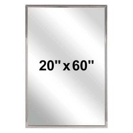 Bradley 780-020600 Commercial Restroom Mirror, Angle Frame, 20" W x 60" H, Stainless Steel w/ Satin Finish - TotalRestroom.com