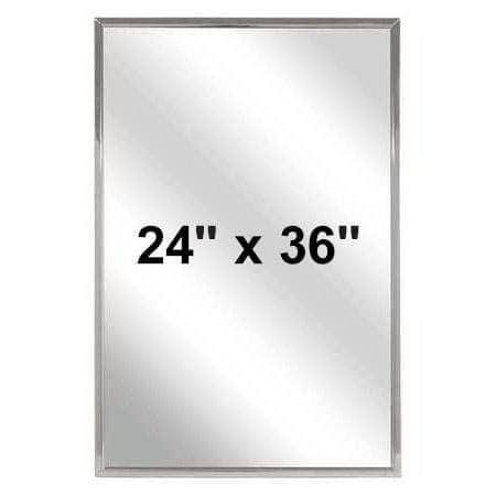 Bradley 780-024362 Commercial Restroom Mirror, Angle Frame, 24" W x 36" H, Stainless Steel w/ Satin Finish - TotalRestroom.com