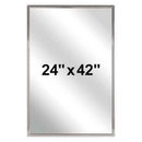 Bradley 781-024420 Commercial Restroom Mirror, Channel Frame, 24" W x 42" H, Stainless Steel w/ Bright-Polished Finish - TotalRestroom.com